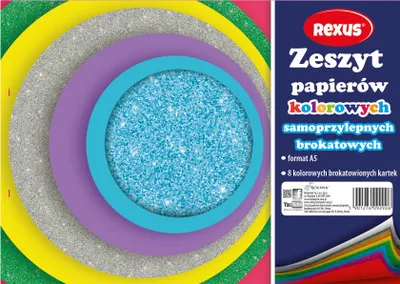 Obrázok produktu pre Papier samoprzylepny brokatowy A5 8 kartek