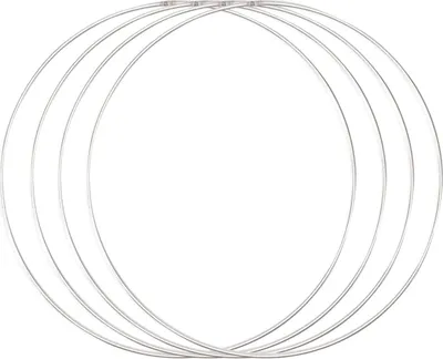 Produktbild von Vaessen Creative Metallringe 30 cm x 3 mm Kreis zum Basteln - 4 Stück Drahtkreis Silber und Deko Kranz aus Metall für TrockenblumenKranz, Makramee, Traumfänger, Mobile Basteln und Wanddeko
