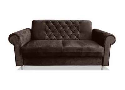 Produktbild von Ares Meble Zweisitzer Sofa ROMA - Zweisitzer Sofa, Samt Sofa Glamour, Mini Couch, Sofa 201x90 cm - Beine Weiß -Braun