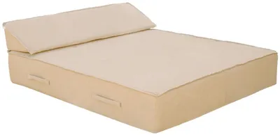 Produktbild von Casa Padrino Luxus Doppel Gartenliege Beige 180 x 160 cm