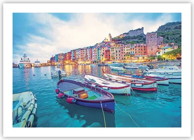 Produktbild von Poster - Poster ohne Rahmen - Porto Boote die Farben - 70x50 cm - Wand Bild - Wanddeko - Wandbilder - Kunstposter - Wandposter - Bilder - Kunstdruck - Wanddekoration - Wandbild - P2XAA70x50-4395
