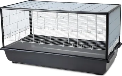 Produktbild von SAVIC Nagerheim Aura Plexi silber-schwarz, Maße: 118 x 64 x 62 cm
