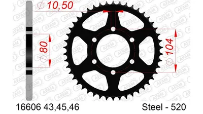 Produktbild von AFAM Kettenrad 16606-46 Hinten für KAWASAKI MOTORCYCLES ZXR Stahl