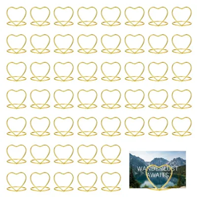 Produktbild von Tischnummernhalter - Herzform - Für Menükarten und Platzkarten - Gold - 50 Stück