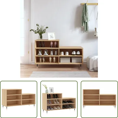 Produktbild von The Living Store Schuhregal Sonoma-Eiche 102x36x60 cm Holzwerkstoff