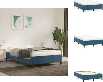 Produktbild von vidaXL Bettgestell Dunkelblau 120x200 cm Samt - Betten & Bettgestelle