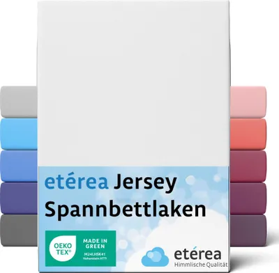 Produktbild von Jersey Spannbettlaken 200x220 cm, 100% Baumwolle Bettlaken Spannbetttuch 200x220 cm - Weiss