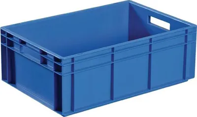 Produktbild von Transportstapelbehlter L600xB400xH170mm blau PP Durchfassgriff Seitenwnde geschlossen