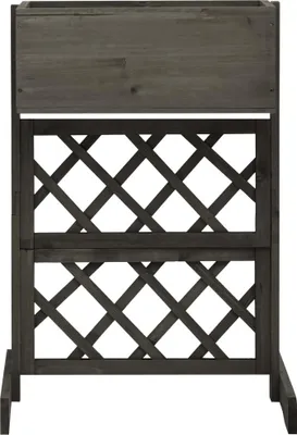 Obrázek produktu pro vidaXL Zahradní mříž s květinovým truhlíkem šedá 45x30x74 cm Jedlové dřevo