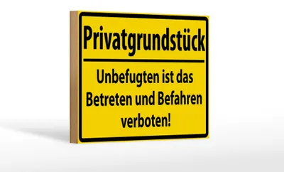 Produktbild von Holzschild Warnschild 18x12cm Privatgrundstück