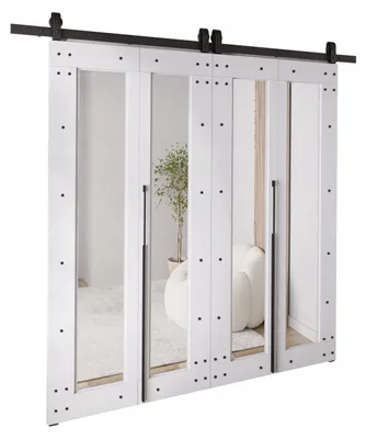 Produktbild von KierMoebel Schiebetür Komplettset QUDIO DUO M8 Weiß 172x205x3,2 cm Wohnzimmer Schiebetür
