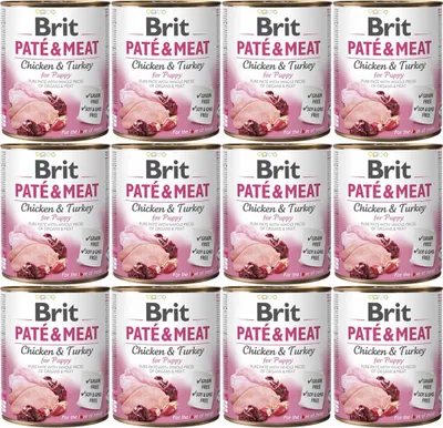 Produktbild von BRIT Pastete & Fleisch Welpenhuhn - Nassfutter für Hunde - 12 x 800 g