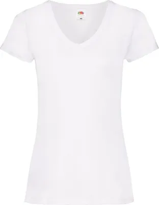 Produktbild von Damen T-Shirt Lady-Fit Valueweight V-Neck T - Weiß, S