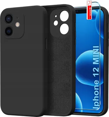 Image de Étui en silicone élastique pour Apple iPhone 12 Mini + Film de protection en verre trempé 9H