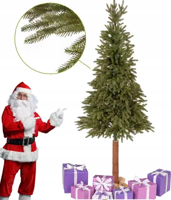 Obrázek produktu pro Umělý vánoční stromek smrk na kmeni 220 cm jako život PE 100 % hustá prémie