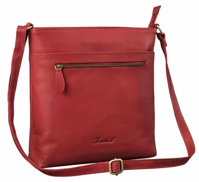 Produktbild von Benthill Damen Umhängetasche Leder - Tasche aus echtem Rindsleder - Handtasche mit Reißverschluss - Schultertasche / Ledertasche - Vintage Shopper