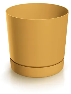 Produktbild von Kunststofftopf TUBOS P mit Schale Senf 23,9 cm