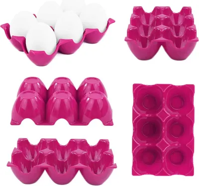 Produktbild von 1 x Eiereinsatz für 6 Eier Kühlschrank Eierbox Aufbewahrungsbox Eierdose Pink