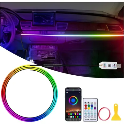Obrázek produktu pro LED ambientní osvětlení do auta, interiérové osvětlení, 16 milionů barev, ovládání přes aplikaci, USB