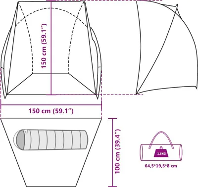 Productafbeelding van vidaXL Tent "Angelzelt", bruin, waterdicht