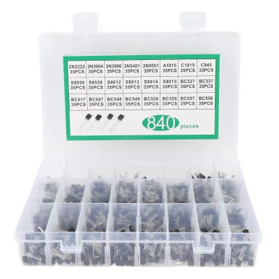 Obrázek produktu pro 840dílná sada výkonových tranzistorů BC337 BC549 A1015 tranzistor-dioda-trioda 24 hodnot NPN PNP