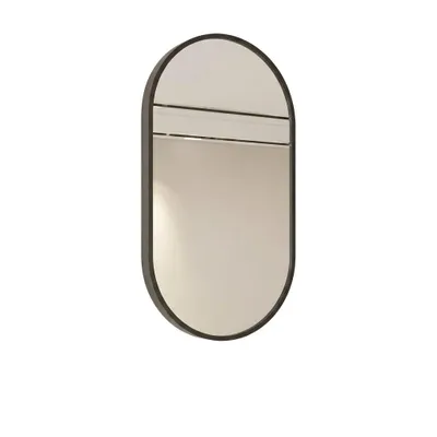 Immagine prodotto di Specchio da parete ovale grande (100 x 50 cm) di colore nero – uno specchio moderno dal design industriale, ideale per il bagno e il soggiorno
