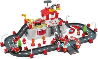 Image de Circuit de Pompiers Abrick ECOIFFIER 1349, 18 Mois, Baril de Construction