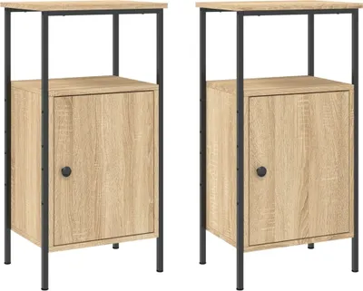 Immagine prodotto di Comodini 2 pezzi rovere Sonoma 41x31x80 cm Materiale a base di legno