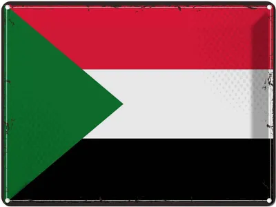 Produktbild von vianmo Blechschild 30x40 cm Sudan Retro Fahne Wappen Flagge Abenteuer Reisen Straße Stadt Urlaub