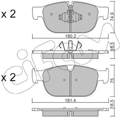 Produktbild von CIFAM 822-1120-0 Bremsbeläge Satz Vorne Bremsklötze für VOLVO XC40 (536) XC60 II (246) XC90 II (256) V60 II (225, 227) V90 II Kombi (235, 236)