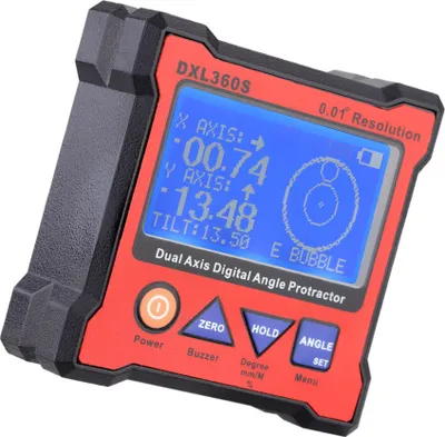 Produktbild von Digitaler Winkelmesser mit zwei Achsen und 5-seitiger Magnetbasis, hochpräzise Wasserwaage mit zwei Achsen und digitaler Anzeige, 100-240 V, 50-60 Hz