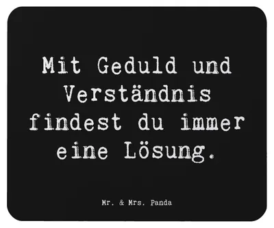 Produktbild von Mr. & Mrs. Panda Mauspad Spruch Konflikte friedlich lösen - Schwarz - Geschenk, Lebensweisheit, pc, Vertrauem, Mousepad, computermatte, Inspiration, laptop, Friede, Trost