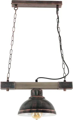 Immagine prodotto di Lampada a sospensione vintage "Hakon" metallo legno rame legno antico E27 luce a sospensione soggiorno tavolo da pranzo