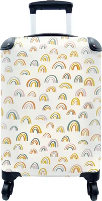 Produktbild von MuchoWow® MuchoWow® Koffer Handgepäck Trolley Rollkoffer Kleine Reisekoffer mit 4 Rollen - Regenbogen - Pastell - Kinder - Cabin Size < 55x40x23 cm & 55x40x20 cm - Fotokoffer - Kabinenkoffer - Boardge
