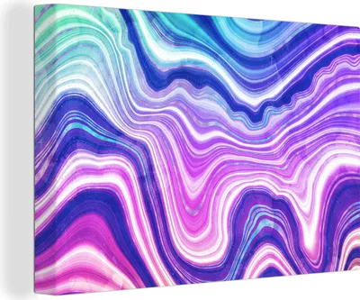 Obrázok produktu pre OneMillionCanvasses® - Obrazy na plátne - 150x100 cm, Mramor - Fialová - Modrá, Nástenná umelecká tlač Nástenná dekorácia - Fotografia na plátne - Obraz na drevenom ráme
