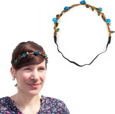 Produktbild von Oblique Unique Blumen Haarband Stirnband Haarschmuck Bohemia Kopfschmuck - blau
