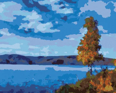 Produktbild von Zuty - Malen nach Zahlen - SEE MIT BLAUEM HIMMEL, 40x50 cm, mit Keilrahmen (bereits gespannt)