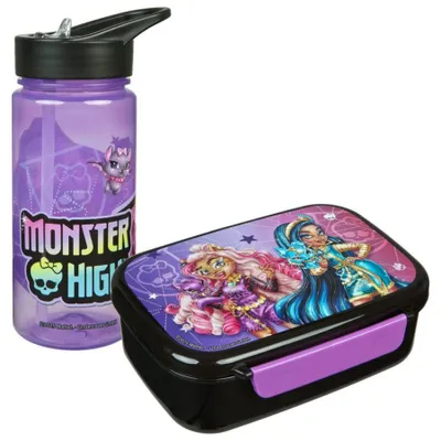 Produktbild von Monster High Frühstücksset – Brotdose & Wasserflasche für Kindergarten und Schule
