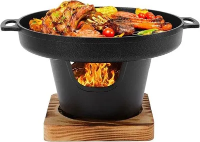 Imagen del producto de Mini parrilla para barbacoa, ideal para uso en interiores y exteriores