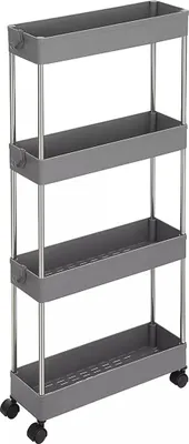 Produktbild von In And OutdoorMatch Servierwagen auf Rädern Adriana - Küchenwagen - Industrial - Servierwagen - Barwagen - Getränkewagen - 4 Tabletts - 40 x 12,5 x 86 cm