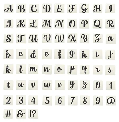 Produktbild von Buchstaben- und Zahlenschablonen - Wiederverwendbar - Zum Gestalten und Markieren - 66 Stück, 1,5 Zoll