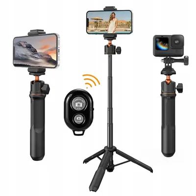 Zdjęcie produktu dla Kijek SELFIE Stick Statyw 60cm 4w1 na Telefon Smartfon 1/4 GoPro + PILOT / KF09.135