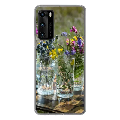 Produktbild von MuchoWow® Handyhülle Schutzhülle Hülle für Huawei P40 Vase - Blumen - Farben Silikon Softcase Handy Hülle - Handytasche