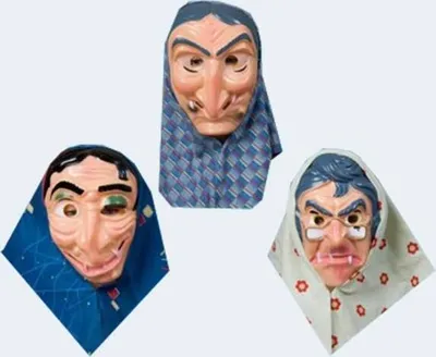Produktbild von Maske Hexe mit Kopftuch für Erwachsene