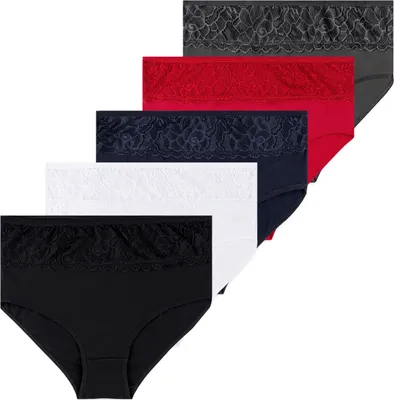 Produktbild von 5er Set Taillen Slips - Spitze - Bunt