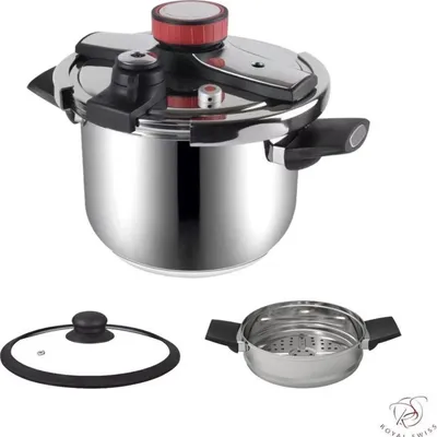 Produktbild von Hochqualität Schnellkochtopf Edelstahl Couscous Pfanne 2 in 1 -10 Liter Induktion