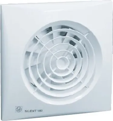 Obrázek produktu pro SILENT 100 CRZ tichý koupelnový axiální ventilátor provedení se zpětnou klapkou, nastavitelným doběhem 1-30 minut a kuličkovými ložisky