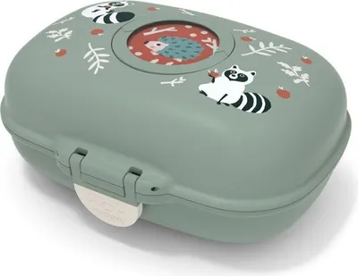 Immagine prodotto di Contenitore per merenda, MONBENTO MB Gram Raccoon, contenitore ermetico per snack, 0,6 L, 14,8 x 7 x 11,4 cm