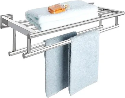 Obrázek produktu pro Nástěnný držák na ručníky 60 cm - dvojitý držák na ručníky