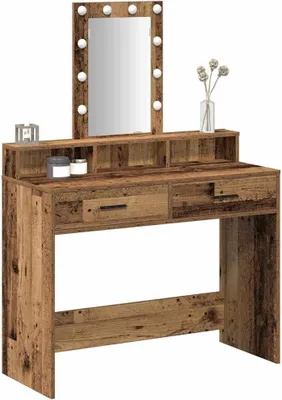Zdjęcie produktu dla Stolik toaletowy vidaXL, brązowy, 100 x 41 x 140 cm, wykonany z płyty wiórowej